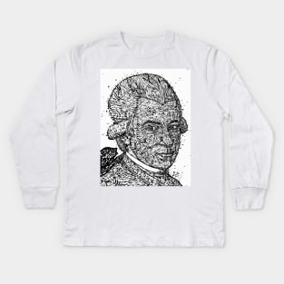 WOLFGANG AMADEUS MOZART ink portrait.2 Kids Long Sleeve T-Shirt